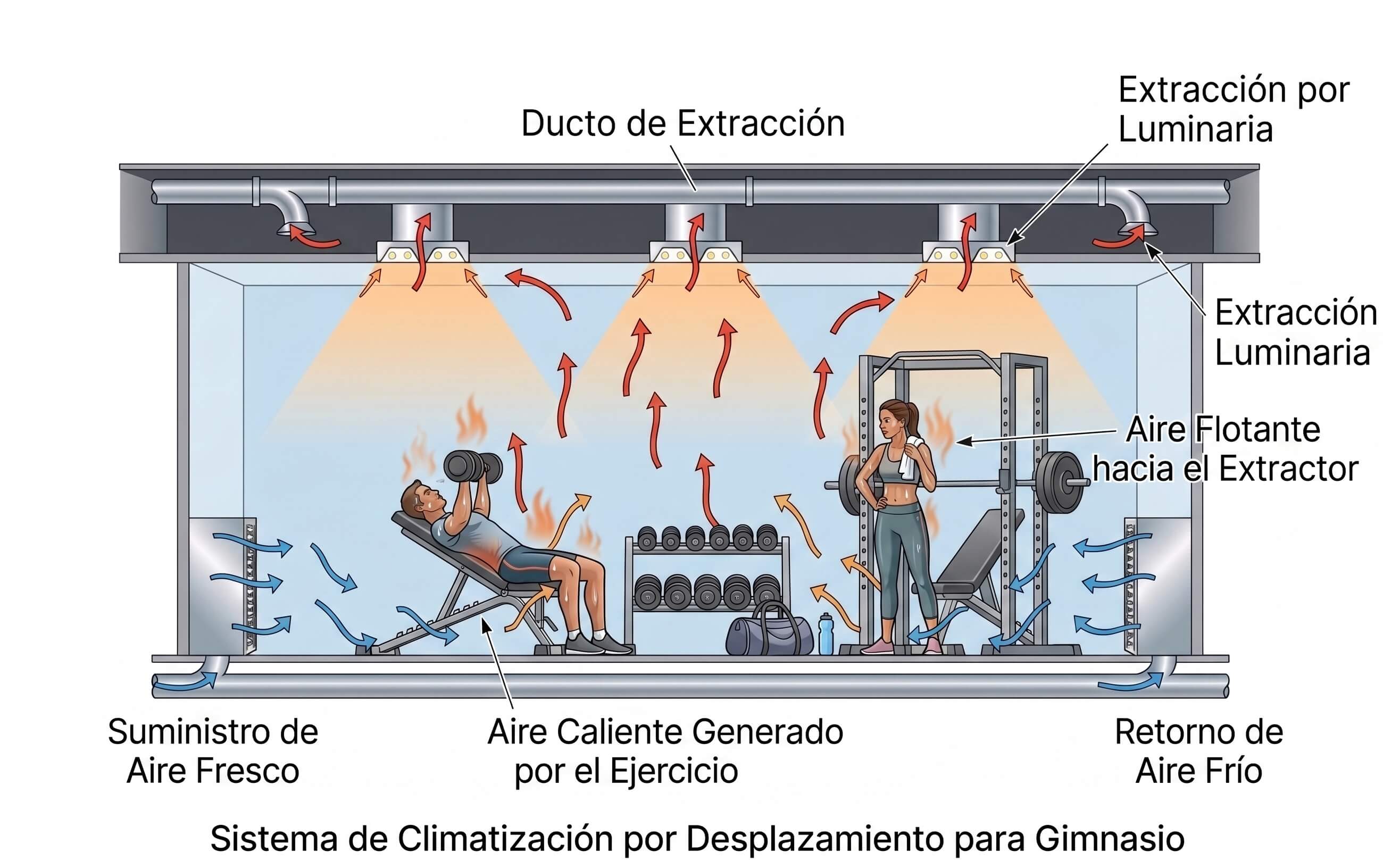 Diagrama de funcionamiento de un sistema de ventilación mecánica forzada